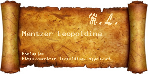Mentzer Leopoldina névjegykártya